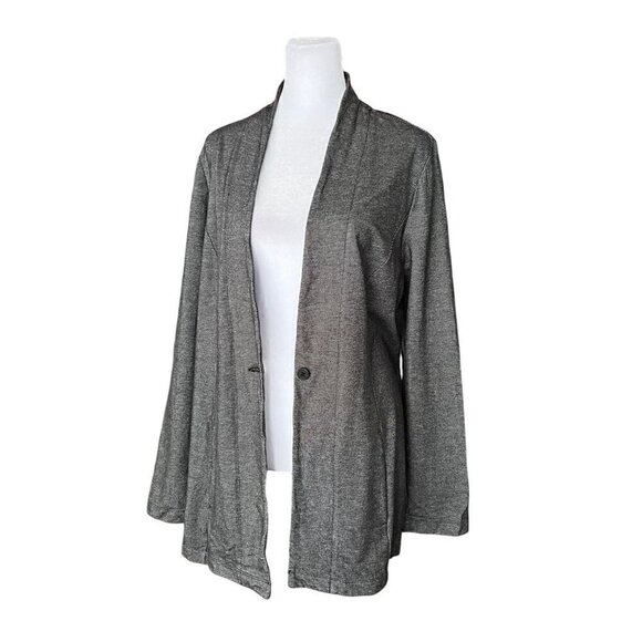 J. Jill Wearever Collection Women's Gray Knit Blazer Jacket Size Medium - Picture 6 of 10